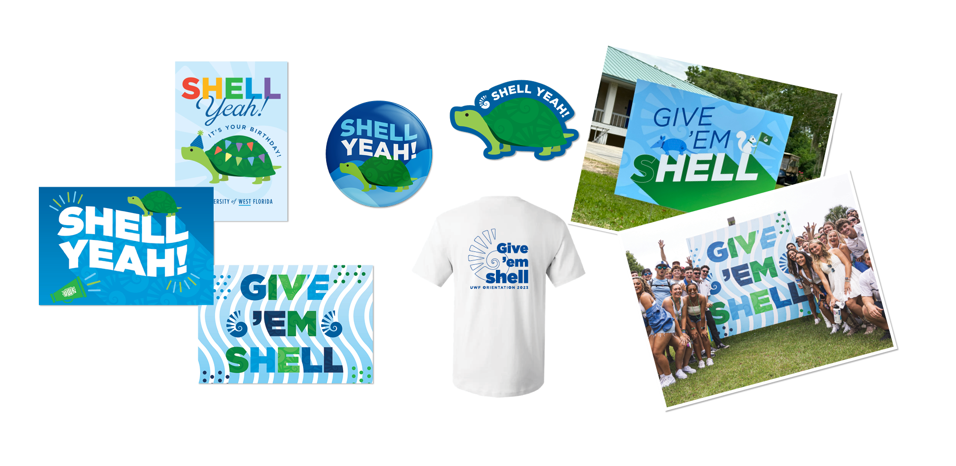 Examples of the “Give ’em Shell” and “Shell Yeah!” phrases in action