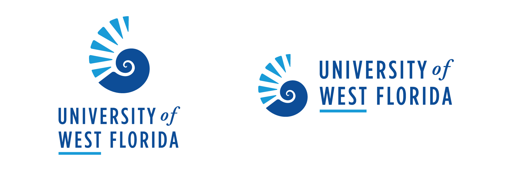 Primary institutional logos for the University of West Florida