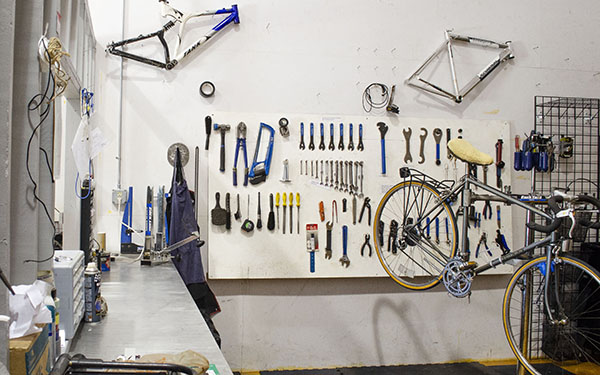 A picture of the interior of the OA Bike Shop
