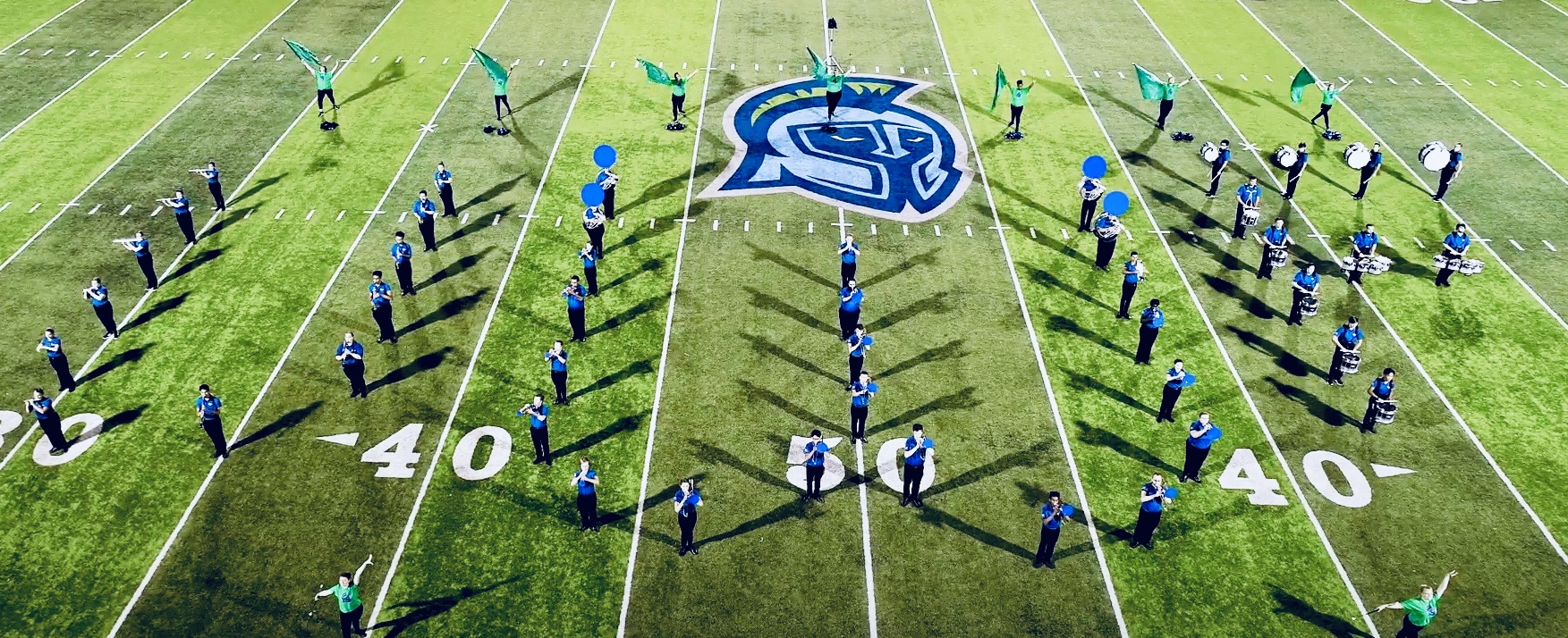 The Argo Athletic Band on field during a home game