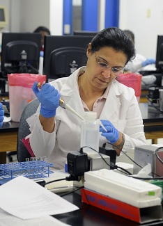 A person in a laboratory