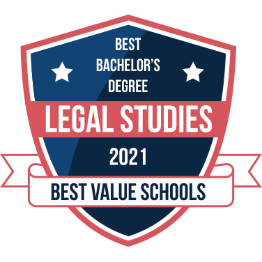 The Bachelor of Arts in Legal Studies program ranked #1 nationally in 2021 by Best Value Schools.