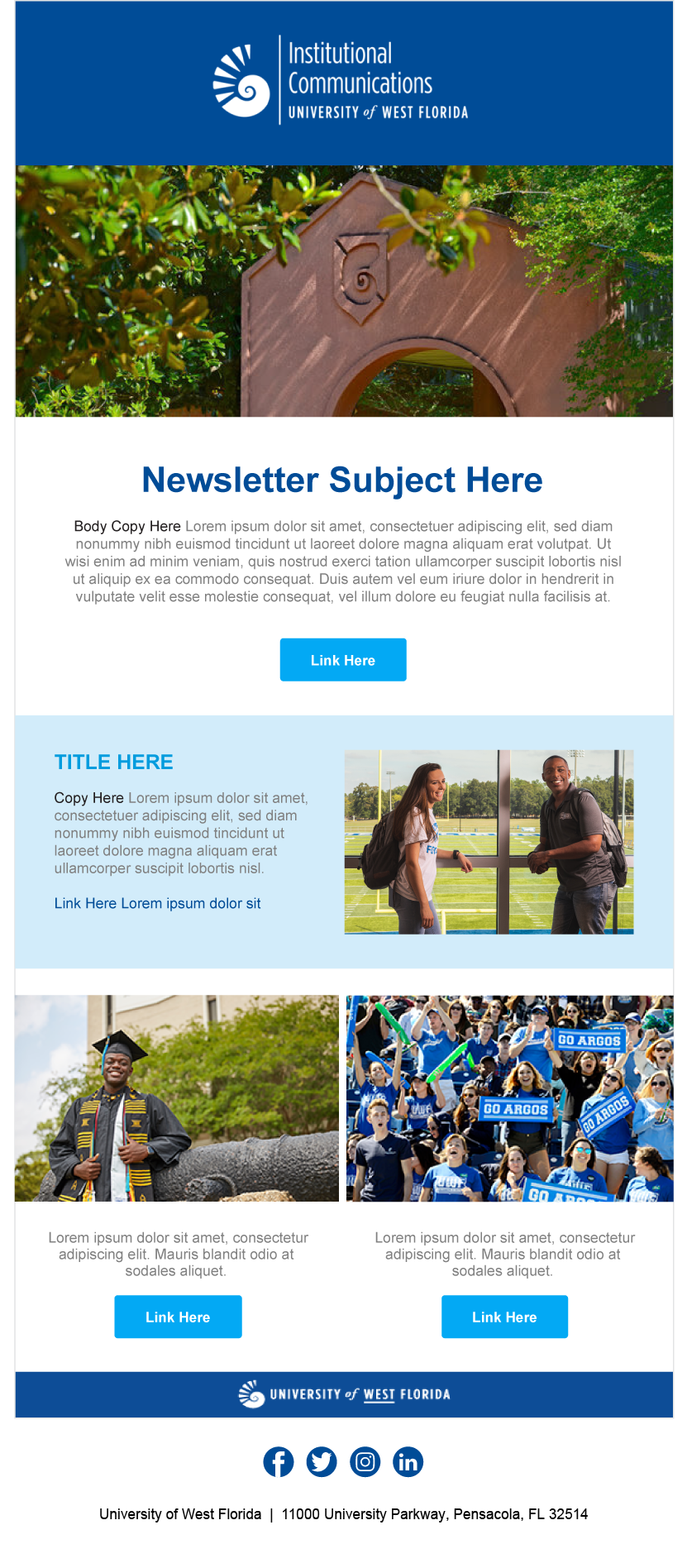 Email Newsletter Standards University Of West Florida