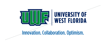 UWF logo with a tagline improperly added