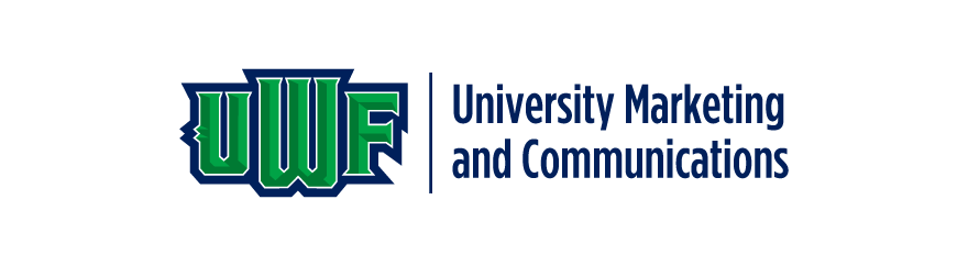 UWF University Marketing and Communications secondary horizontal logo signature.