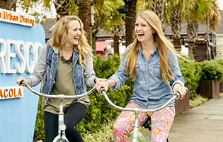 students biking