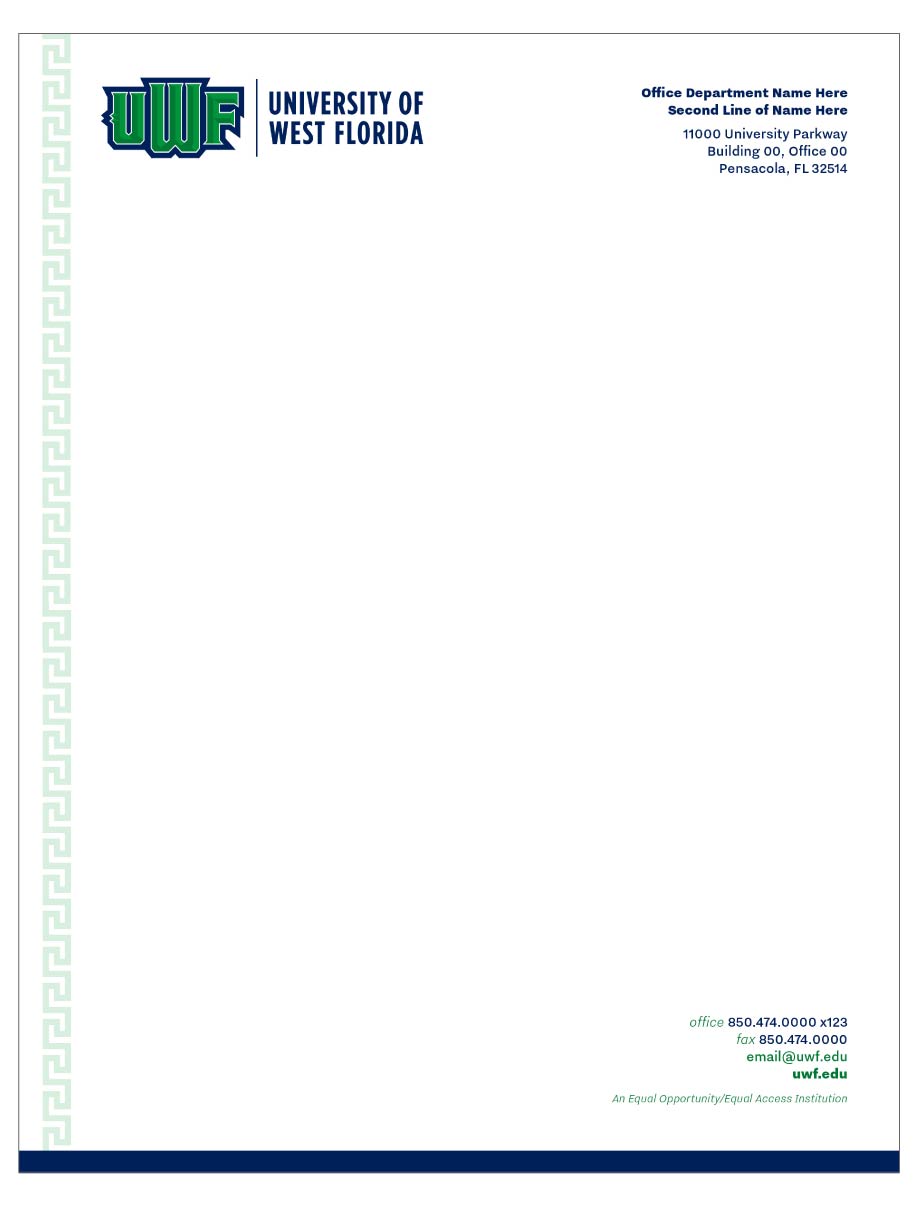 UWF branded letterhead.
