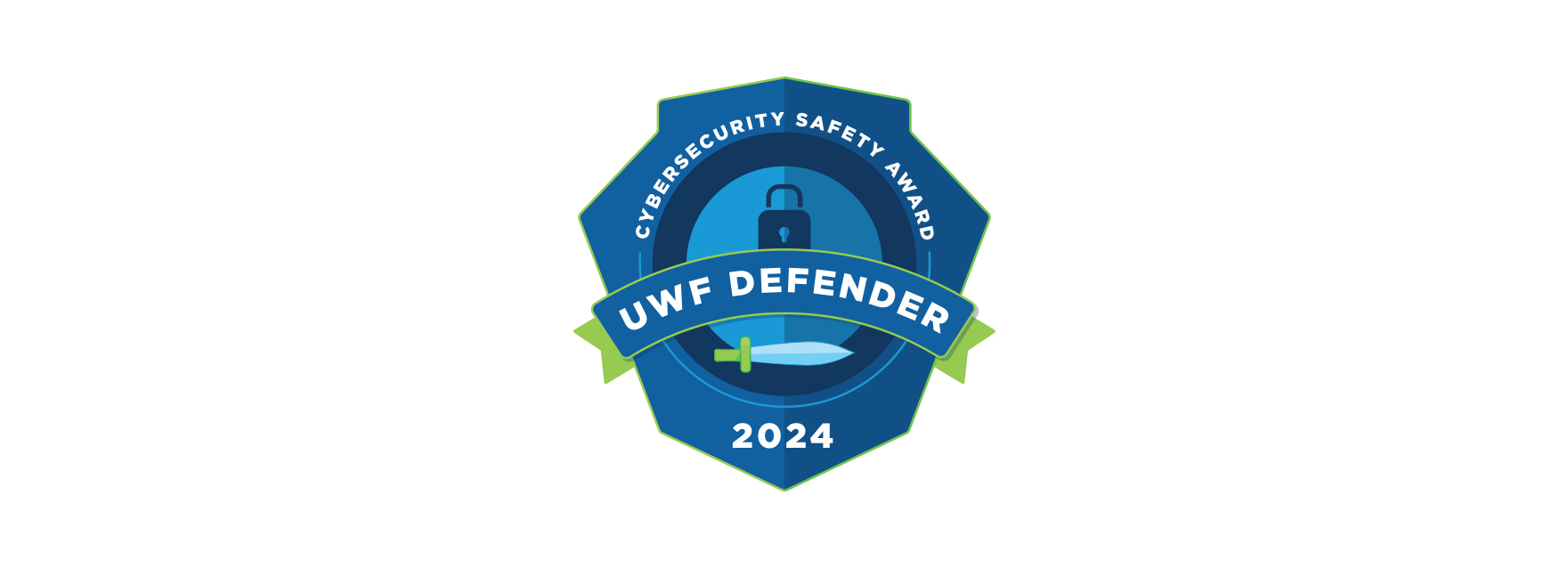 UWF Defender 2024 Cybersecurity Safety Award badge.