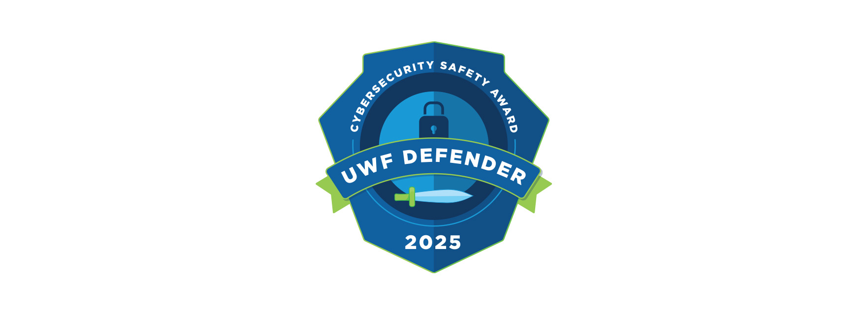UWF Defender 2025 Cybersecurity Safety Award badge.