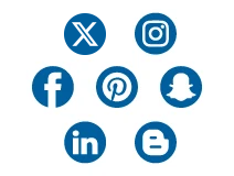 Thumbnail image for Social Media Icons for print collateral, displaying an example of each of the included social media icons.
