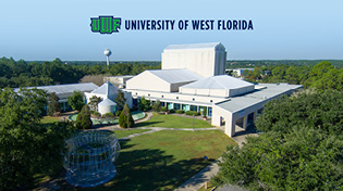 Aerial view of the UWF Center for Fine and Performing Arts