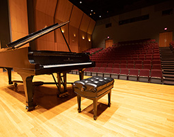 Music Hall as seen from onstage with Steinway grand piano