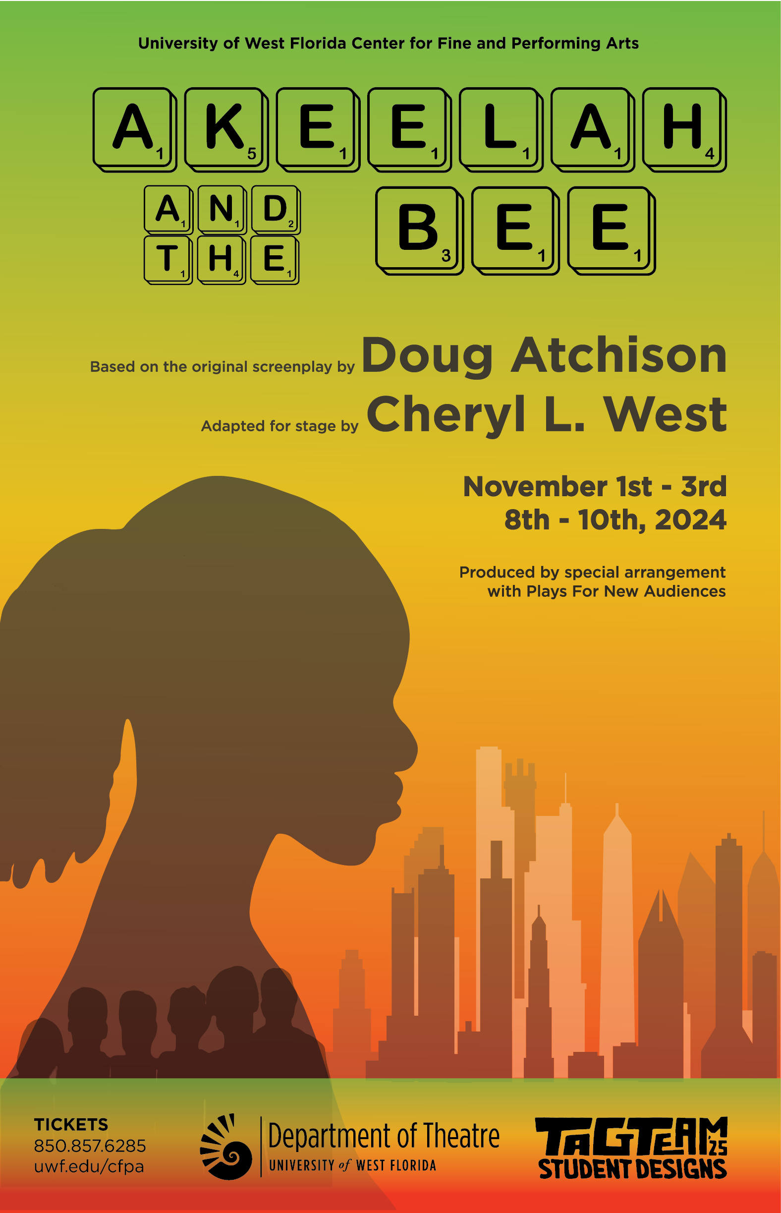 Poster for Akeelah and the Bee by UWF Theatre