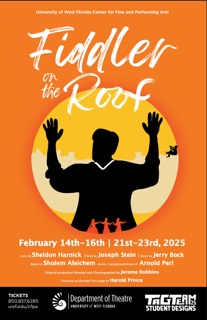 Poster for Fiddler on the Roof by UWF Theatre