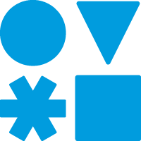 a circle, triangle, star, and square