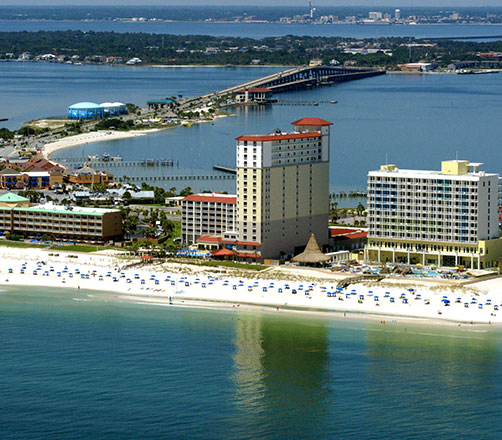 birds eye view of pensacola beach