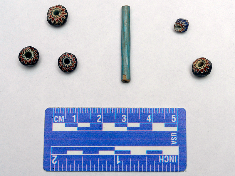 glass trade beads with scale