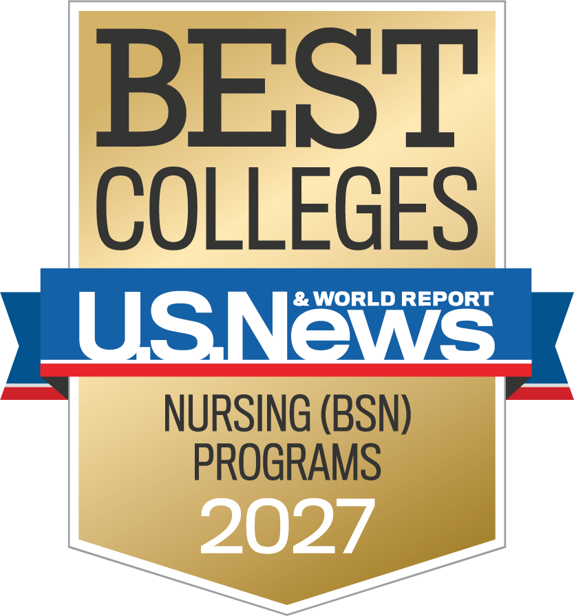 U.S. News and World Report Best Colleges Nursing BSN Programs 2027 badge.