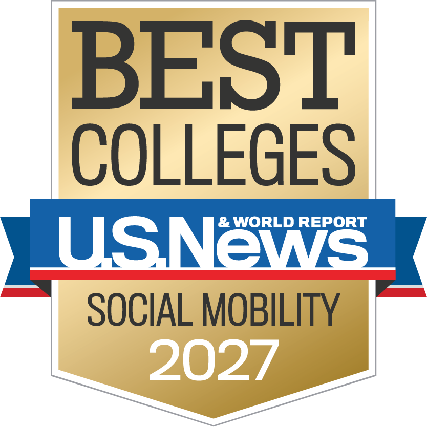 U.S. News and World Report Best Colleges Social Mobility 2027 badge.