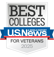 U.S. News and World Report Best Colleges For Veterans 2025 badge.