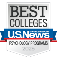 U.S. News and World Report Best Colleges Psychology Programs 2025 badge.