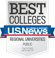 U.S. News and World Report Best Colleges Regional Universities Public 2025 badge.