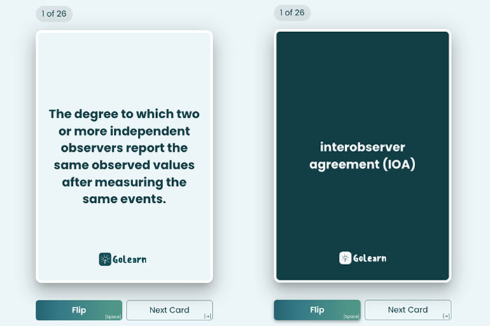 SAFEMEDS ABA Flash Card