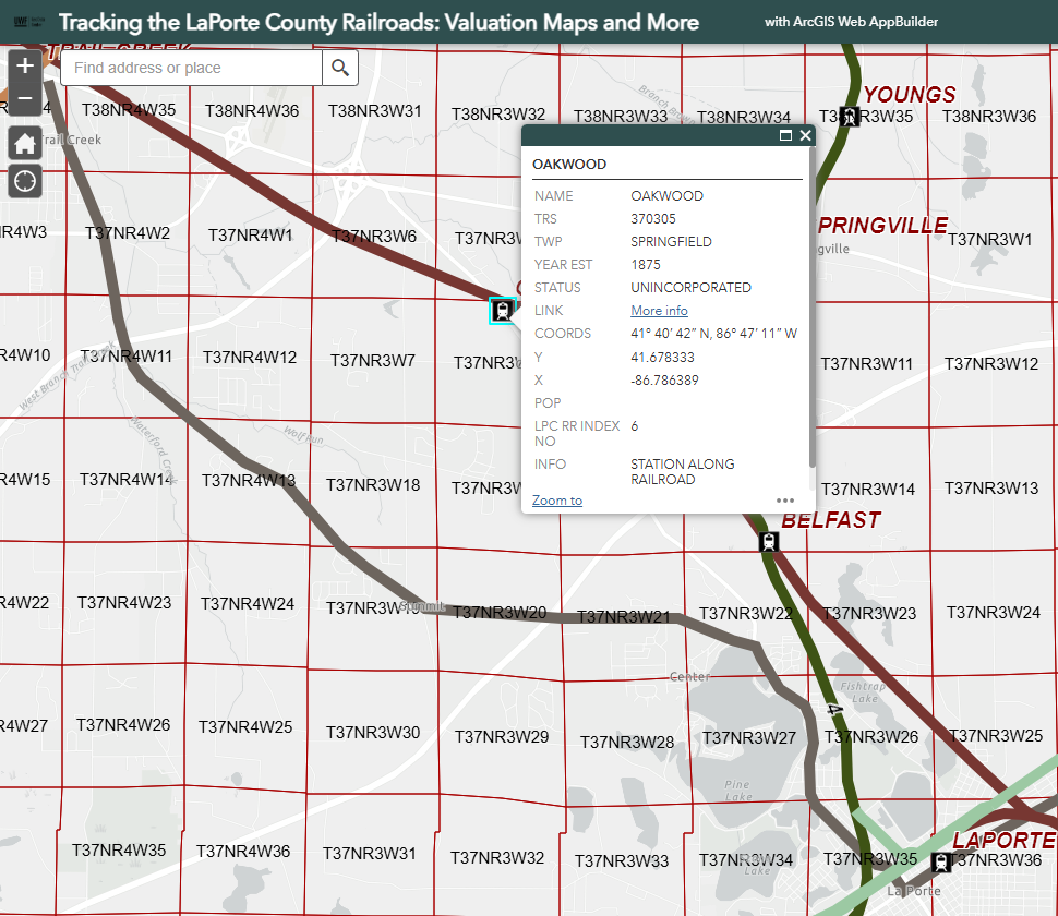 Tracking the LaPorte County Railroads map