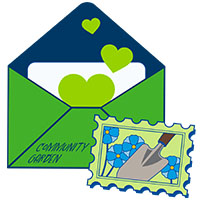 Open Envelope receiving shovel and hearts