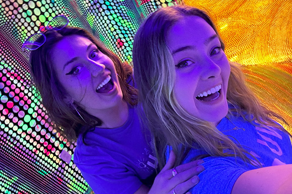 Two Honors Resident Assistants posing for a selfie.