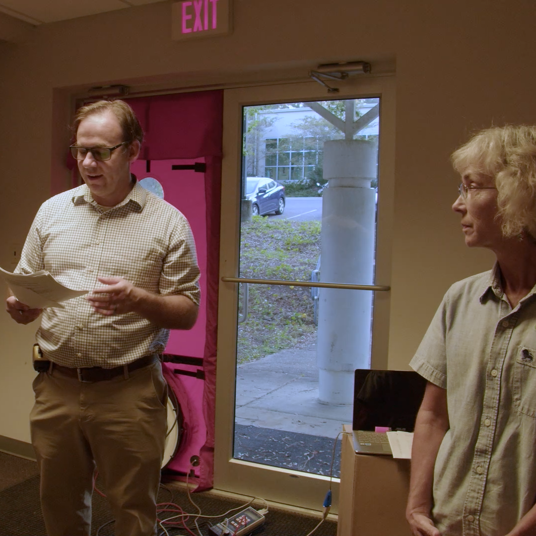 Dr. Nye Grant introduces a guest speaker to his class