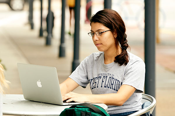 Student on laptop