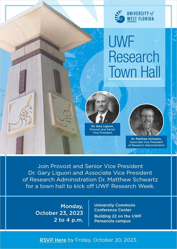 Invitation to the UWF Research Town Hall on October 23