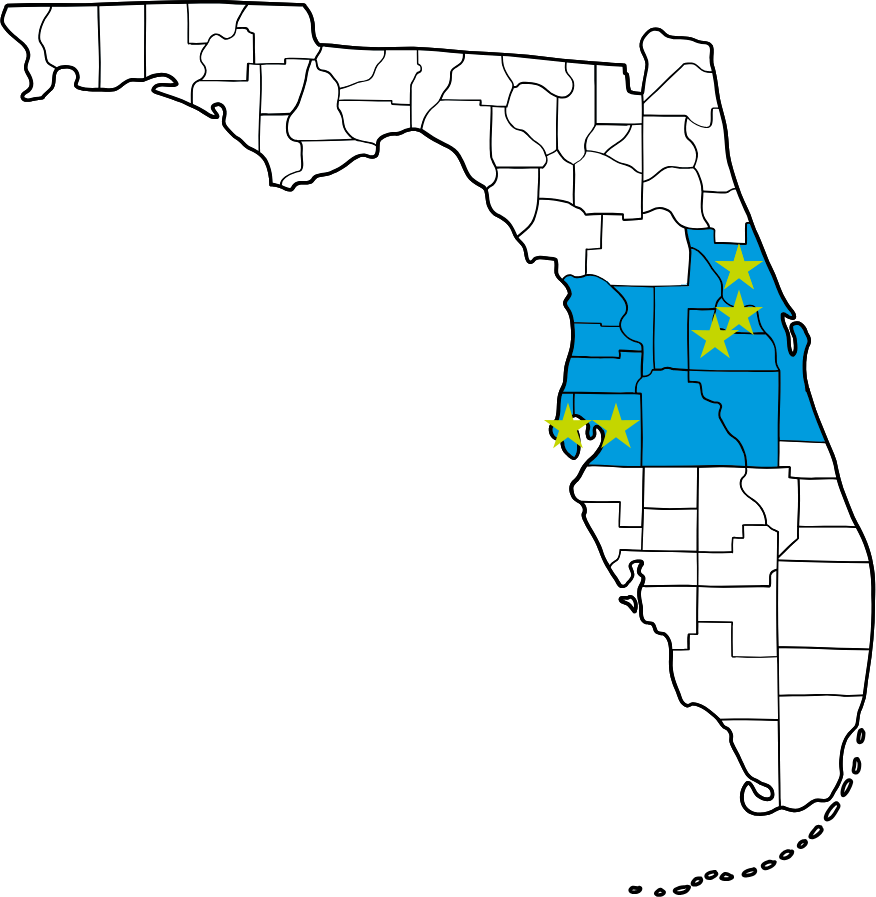 A map of the universities and colleges in central florida