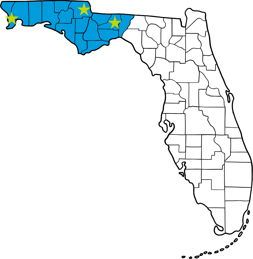 A map of the universities and colleges in northwest florida