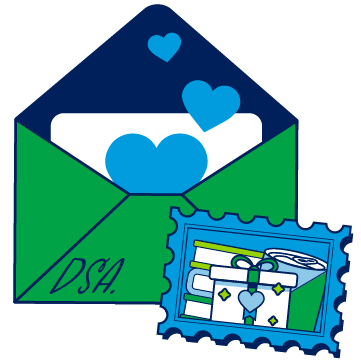 Open envelope labeled 