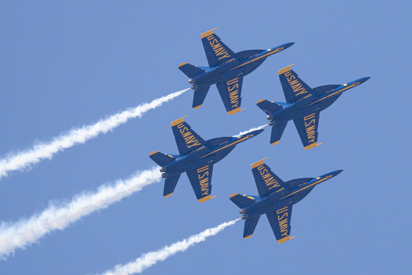 photo of Blue Angels flying over Pensacola Beach