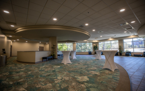 The Conference Center Upper Lobby with bistro table cropped to a thumbnail