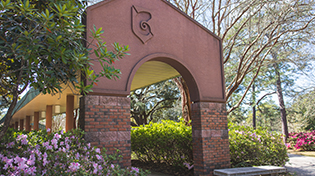Archway over the walkway near building 21