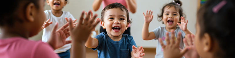 students celebrating another student walking