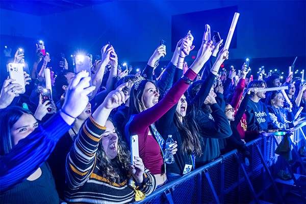 students enjoying a live concert