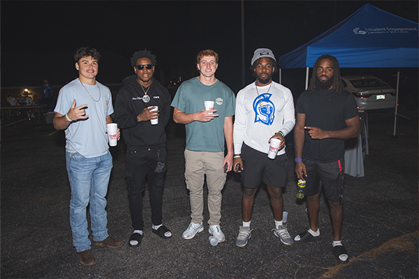 students at ticket release party