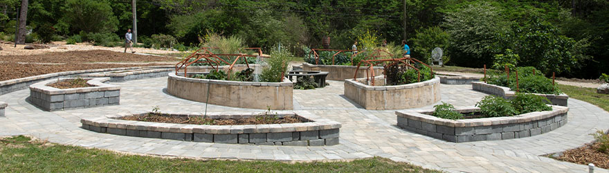 Full image of plant beds of community garden