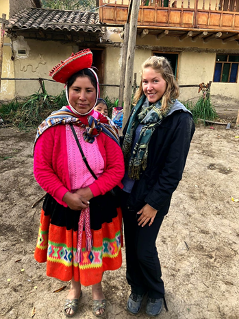 Student with Peruvian woman