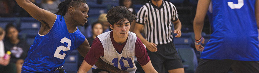 UWF students playing intramural basketball