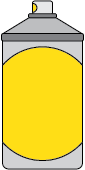an illustrated can of yellow spray paint