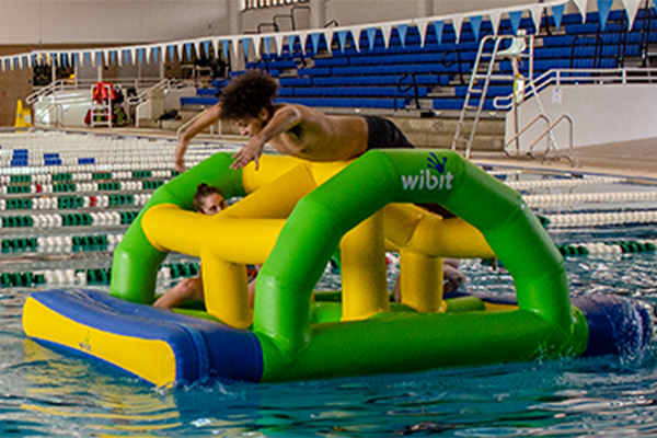 inflatable float used in aquatic center pool