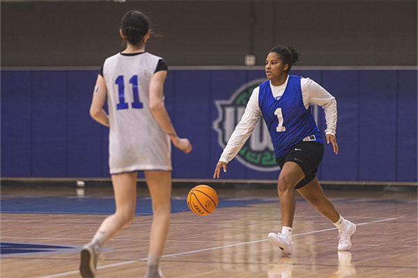 students playing in basketball game