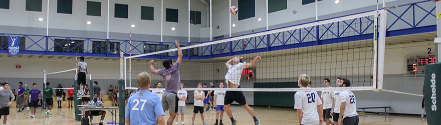 Students participating in Intramural Sports Volleyball tournament: two ...