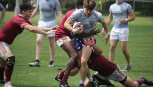 Students playing rugby